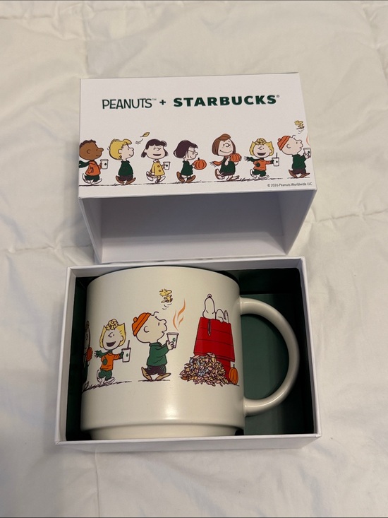 Other - Peanuts x Starbucks Snoopy White Ceramic Mug